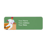 baseball player slide vector graphic custom return address label