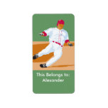 baseball player slide vector graphic custom address label