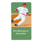 baseball player slide vector graphic custom shipping labels