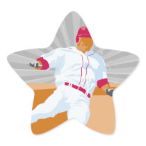 baseball player slide vector graphic star stickers