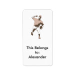 baseball player throwing vector graphic custom address label