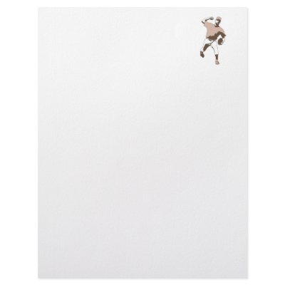 baseball player throwing vector graphic custom letterhead by sports_shop