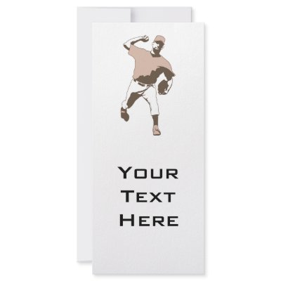 baseball player throwing vector graphic personalized rack card by sports_shop