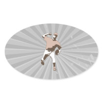 baseball player throwing vector graphic sticker