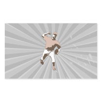 baseball player throwing vector graphic rectangle stickers