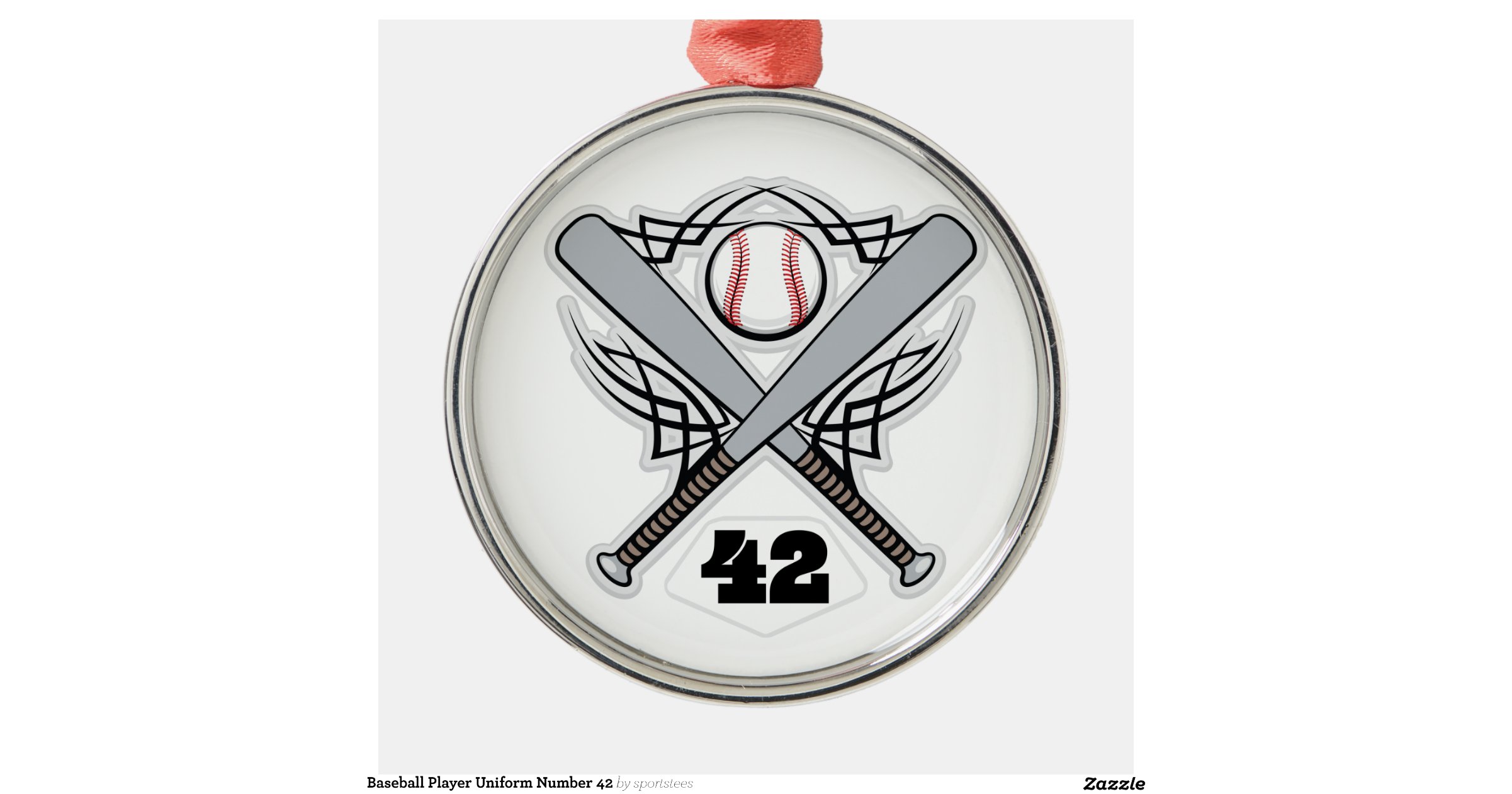 baseball player uniform number 42 round metal christmas baseball player uniform number 42 round metal christmas