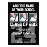 Baseball Player's Graduation with Uniform Number Custom Invites