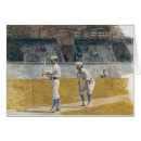 Baseball Players Practising Card - painting by Thomas Eakins