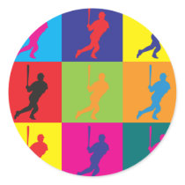 Baseball Pop Art Round Sticker