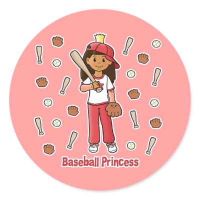 Baseball Princess Round Sticker by princessgrafix