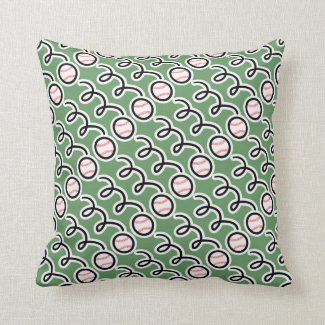 Baseball print throw pillow | Sports decor cushion