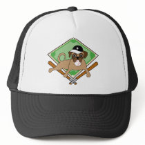 Baseball Pug (black, white) - Add your team name! hats