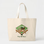 Baseball Puggy Tote/Beach Bag - green hat