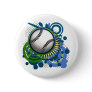 Baseball Punk Circles Blue Button