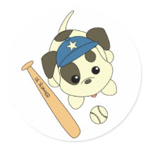 Baseball Puppy stickers by candystore Baseball Puppy stickers