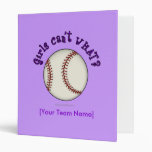 Baseball-Purple 3 Ring Binder