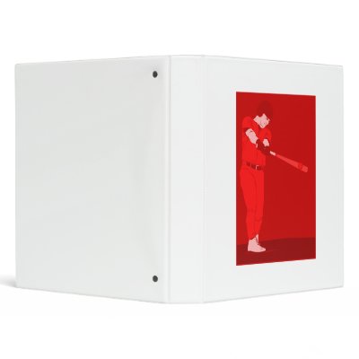 Baseball red 3 ring binder by justsports