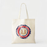 Baseball Red Blue And White Tote Bags