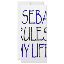 Baseball Rules My Life Personalized Rack Card