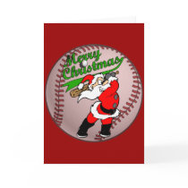 Baseball Santa Christmas 2 Greeting Card