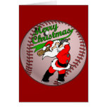 Baseball Santa Christmas 2 Greeting Card