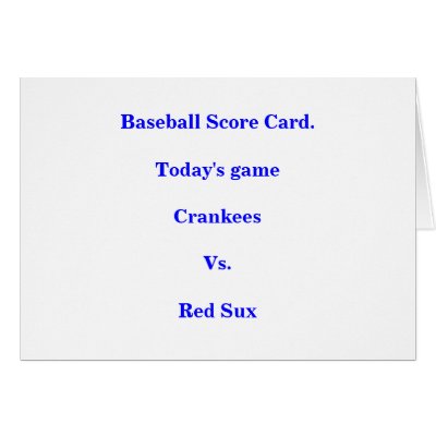 Baseball Score Card. by maximus7