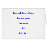 Baseball Score Card.