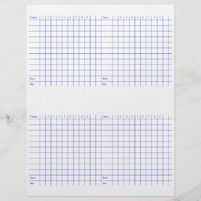 Baseball Stationary on Baseball Score Card  Letterhead Template From Zazzle Com