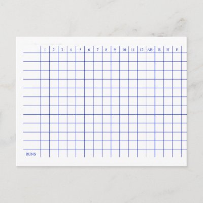 Baseball Blank Scorecard