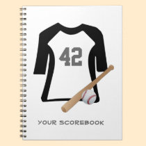 Baseball Shirt With Bat and Ball Notebook