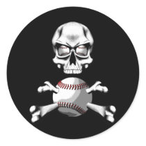 Baseball Skull and Bones stickers