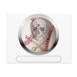 Baseball Skull and Crossbones Postcard