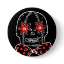 Baseball Skull Button