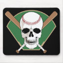 Baseball Skull mousepad by sports_tshirts Baseball Skull mousepad