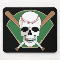 Baseball Skull mousepad by sports_tshirts Baseball Skull mousepad