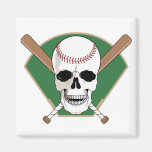 Baseball Skull Refrigerator Magnet