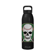 Baseball Skull Water Bottle