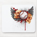 Baseball Skulls with Wings Mousepad