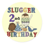 Baseball Slugger 2nd Birthday tshirts and Gifts Sticker