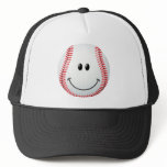 Baseball Smiley Face Trucker Hat