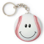 Baseball Smiley Face Key Chain
