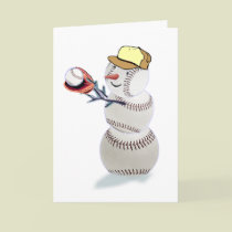 Baseball Snowman Christmas cards