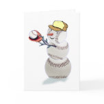 Baseball Snowman Christmas Greeting Cards