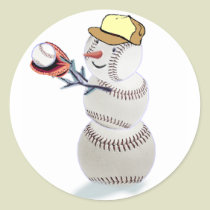 Baseball Snowman Christmas stickers