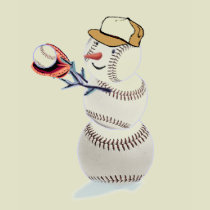 Baseball Snowman Christmas t-shirts