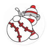Baseball Sock Monkey Sticker