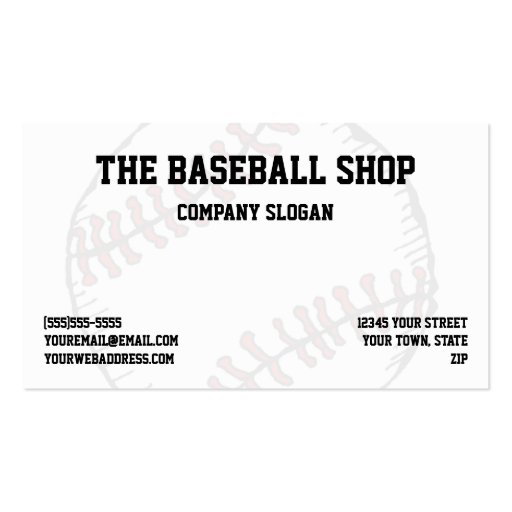 Baseball Softball Sports Theme Business Card Template (front side)