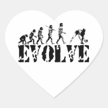 Baseball Sport Evolution Art Heart Sticker