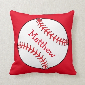 Baseball Square Throw Pillow