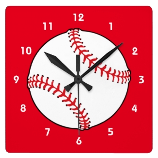 Baseball Square Wall Clock